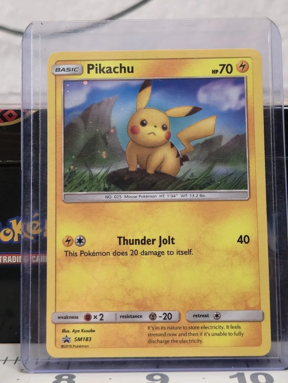 Pikachu Black Star Promo (SM183) With Holo Swirl